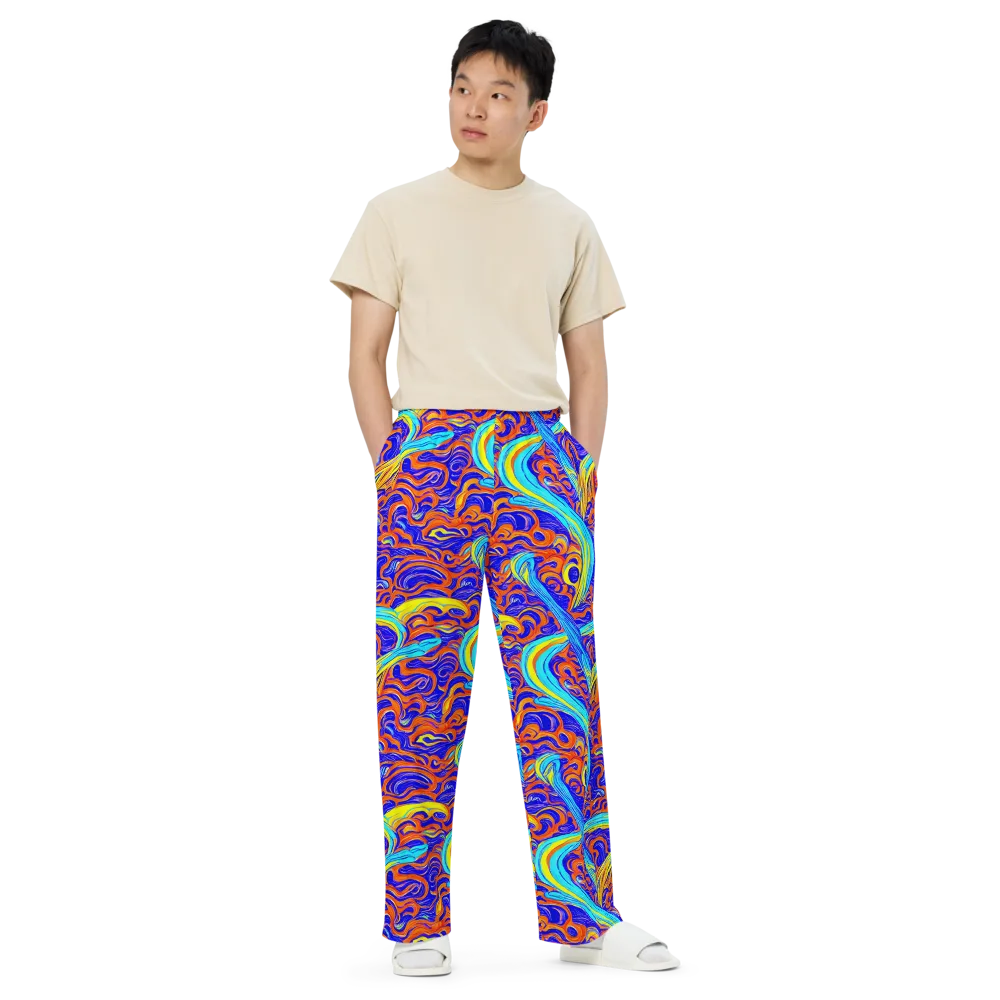 Tangerine Thunder on Wide-Leg Pants — Front