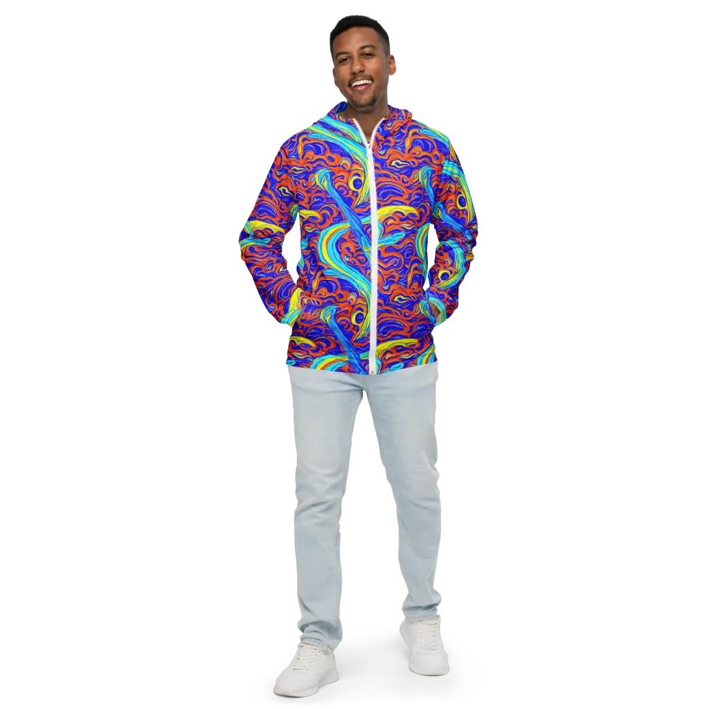 Tangerine Thunder on Men's Windbreaker — Front