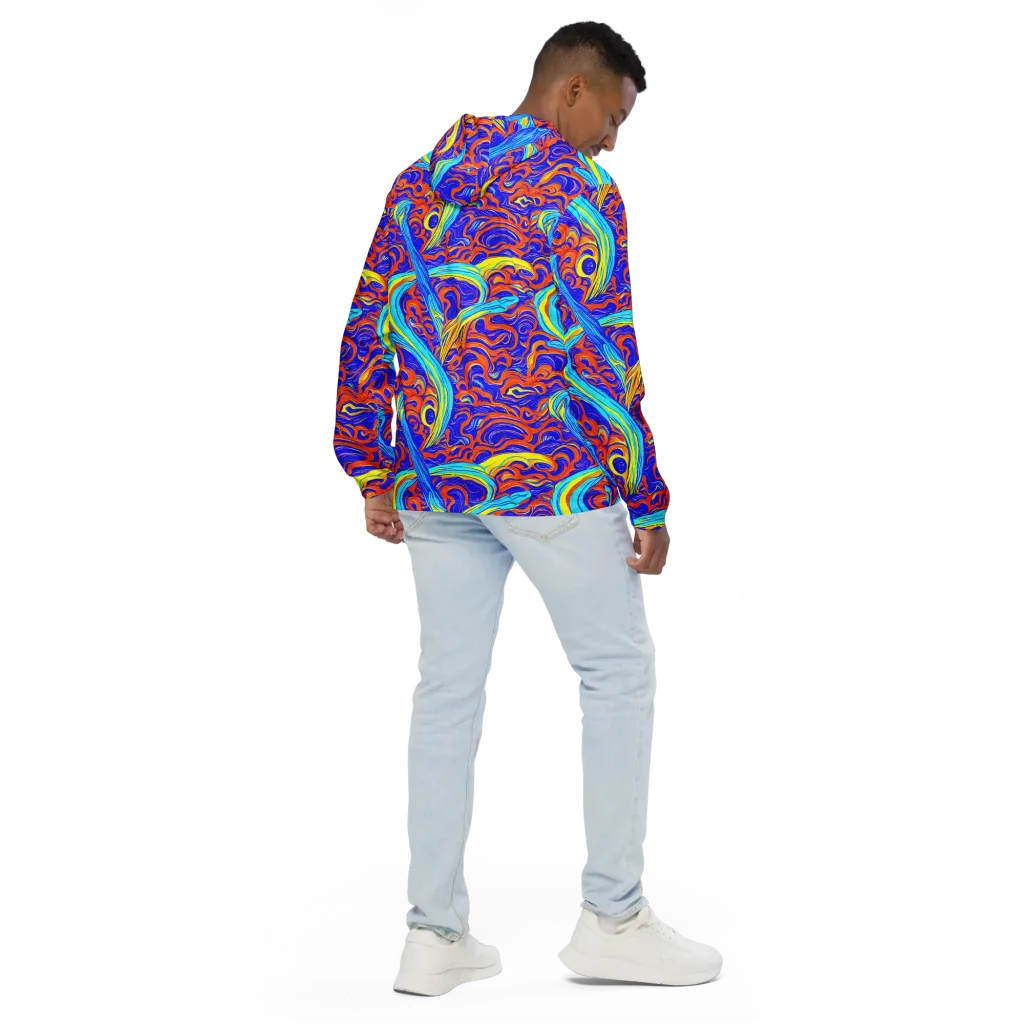 Tangerine Thunder on Men's Windbreaker — Back