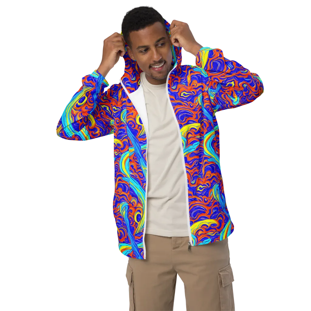Tangerine Thunder on Men's Windbreaker — Front