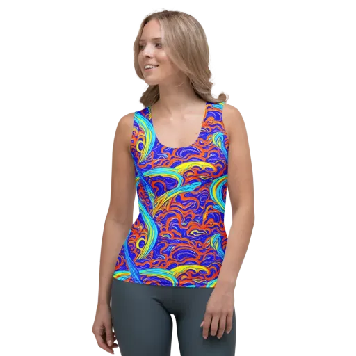Tangerine Thunder on a Women's Tank Top