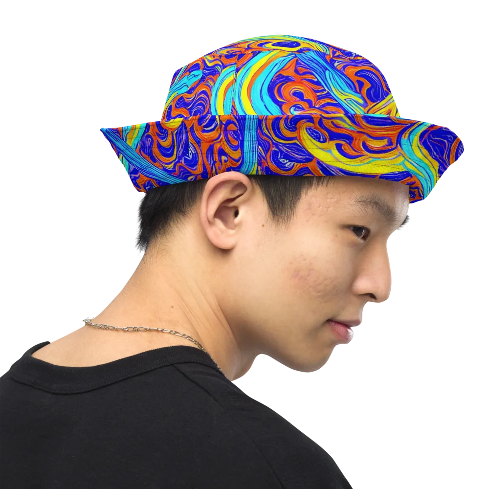 Tangerine Thunder on Reversible Bucket Hat — Right Outside