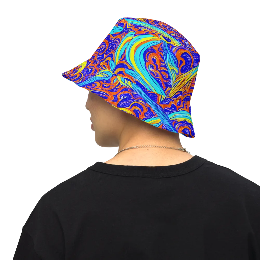 Tangerine Thunder on Reversible Bucket Hat — Back Inside