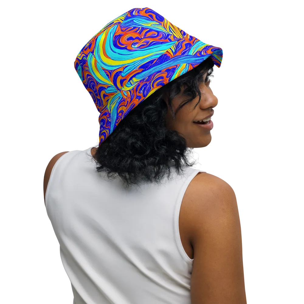 Tangerine Thunder on Reversible Bucket Hat — Right Outside