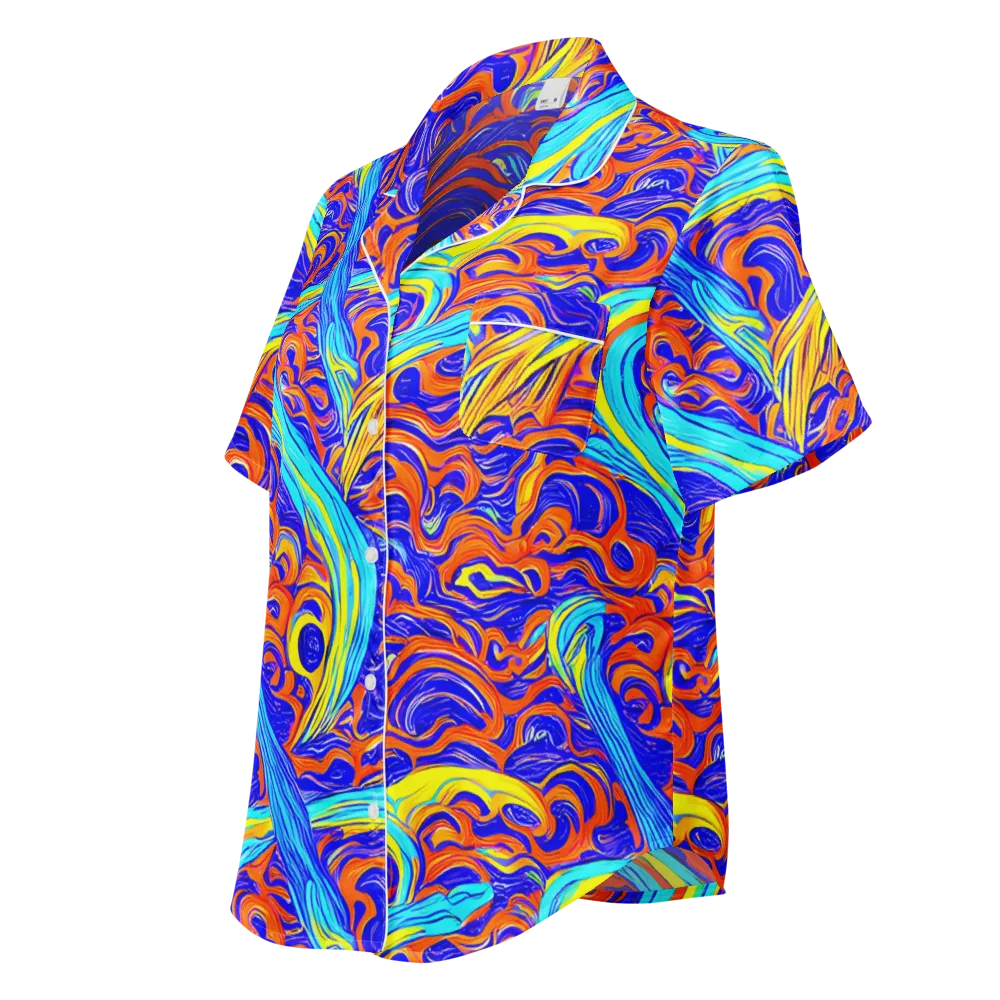 Tangerine Thunder on Women's Short Sleeve Pajama Top — Left Front
