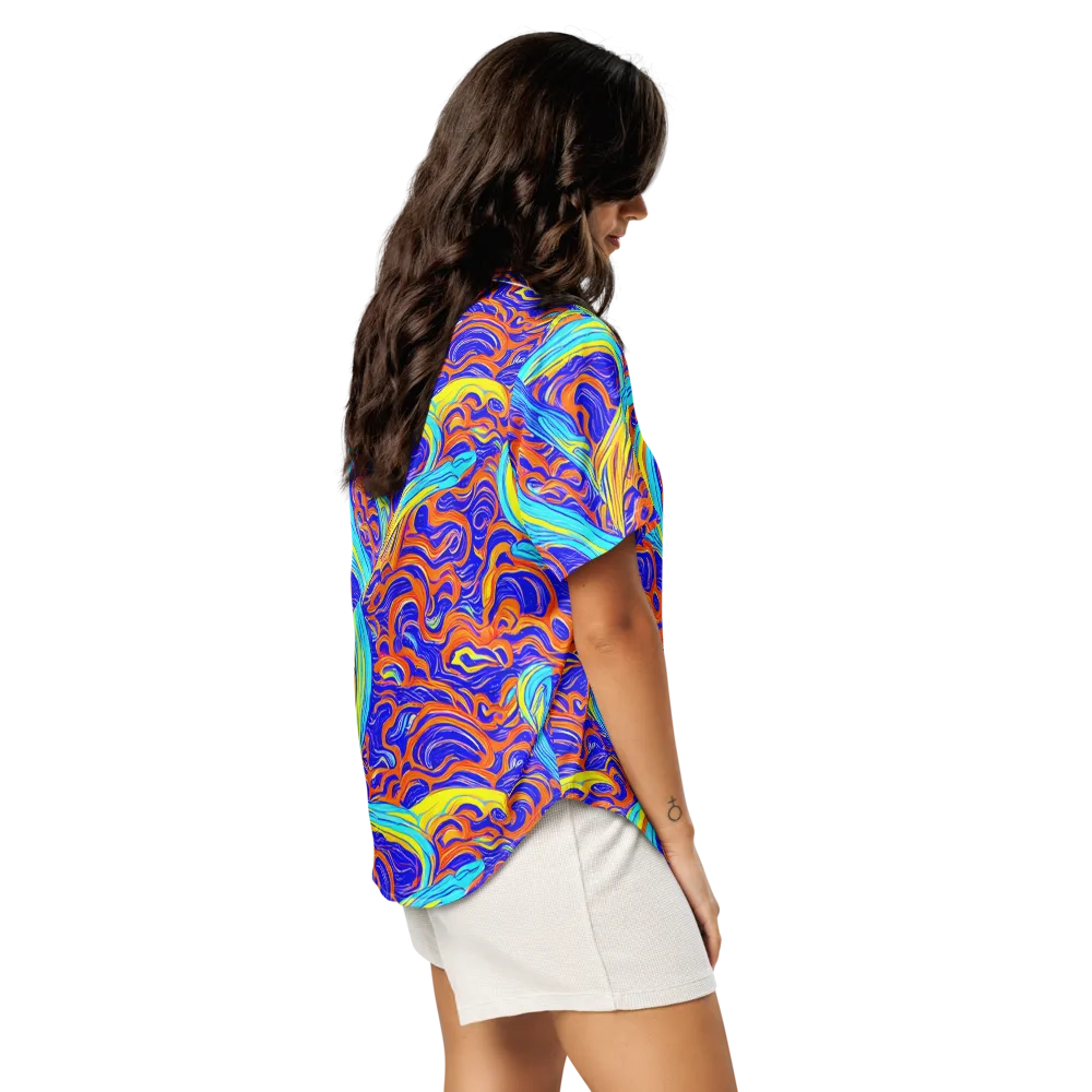 Tangerine Thunder on Women's Short Sleeve Pajama Top — Right Back