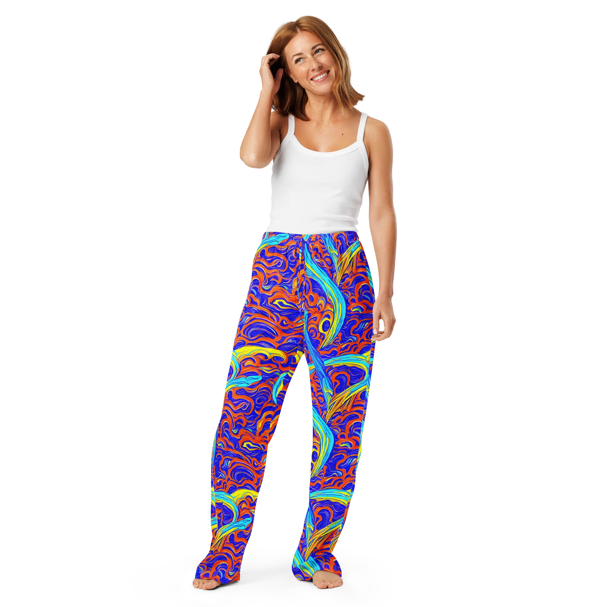 Tangerine Thunder on Women's Pajama Pants — Front