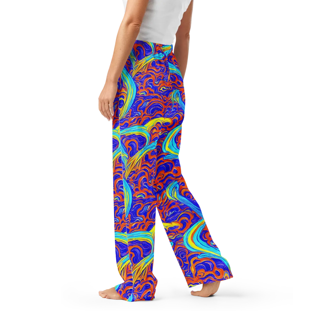 Tangerine Thunder on Women's Pajama Pants — Left
