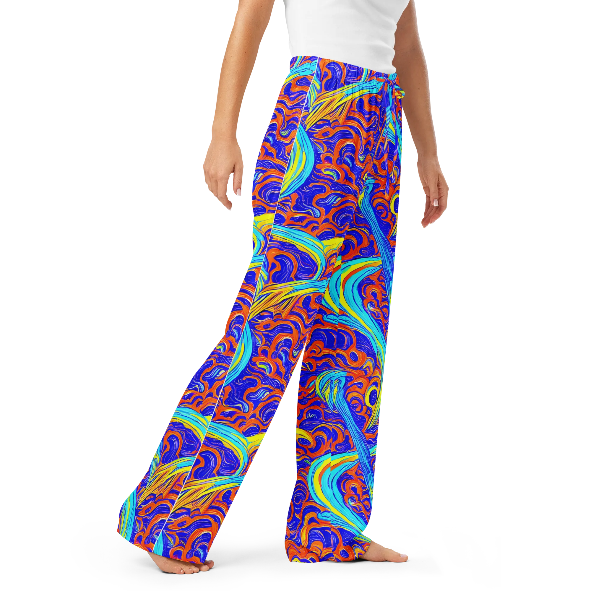 Tangerine Thunder on Women's Pajama Pants — Right Front