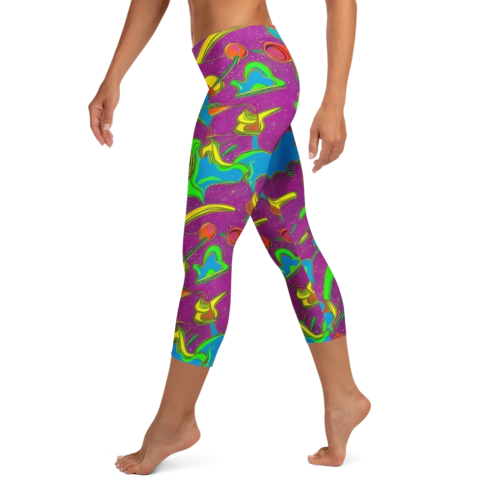 Hypercolor Haze on Capri Leggings — Left