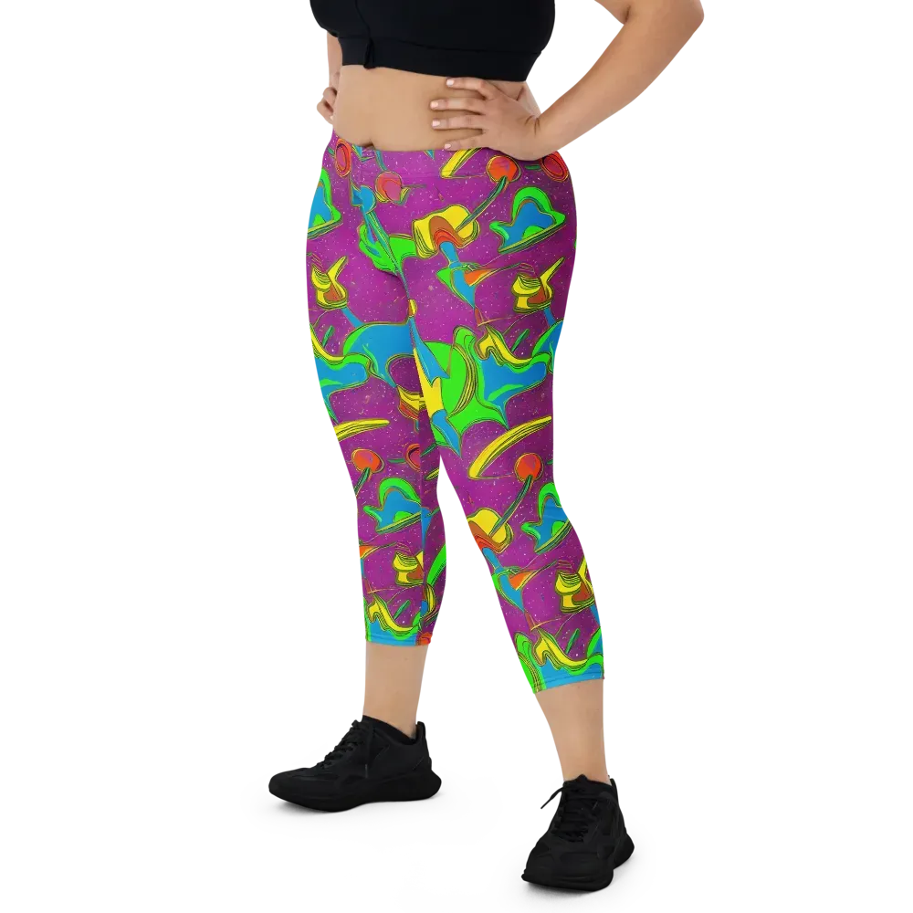 Hypercolor Haze on Capri Leggings — Front