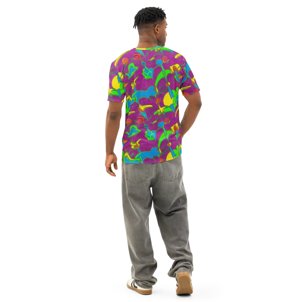Hypercolor Haze on Men's Cotton Crew Neck T-Shirt — Back
