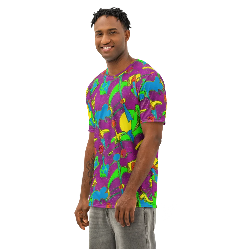 Hypercolor Haze on Men's Cotton Crew Neck T-Shirt — Left Front