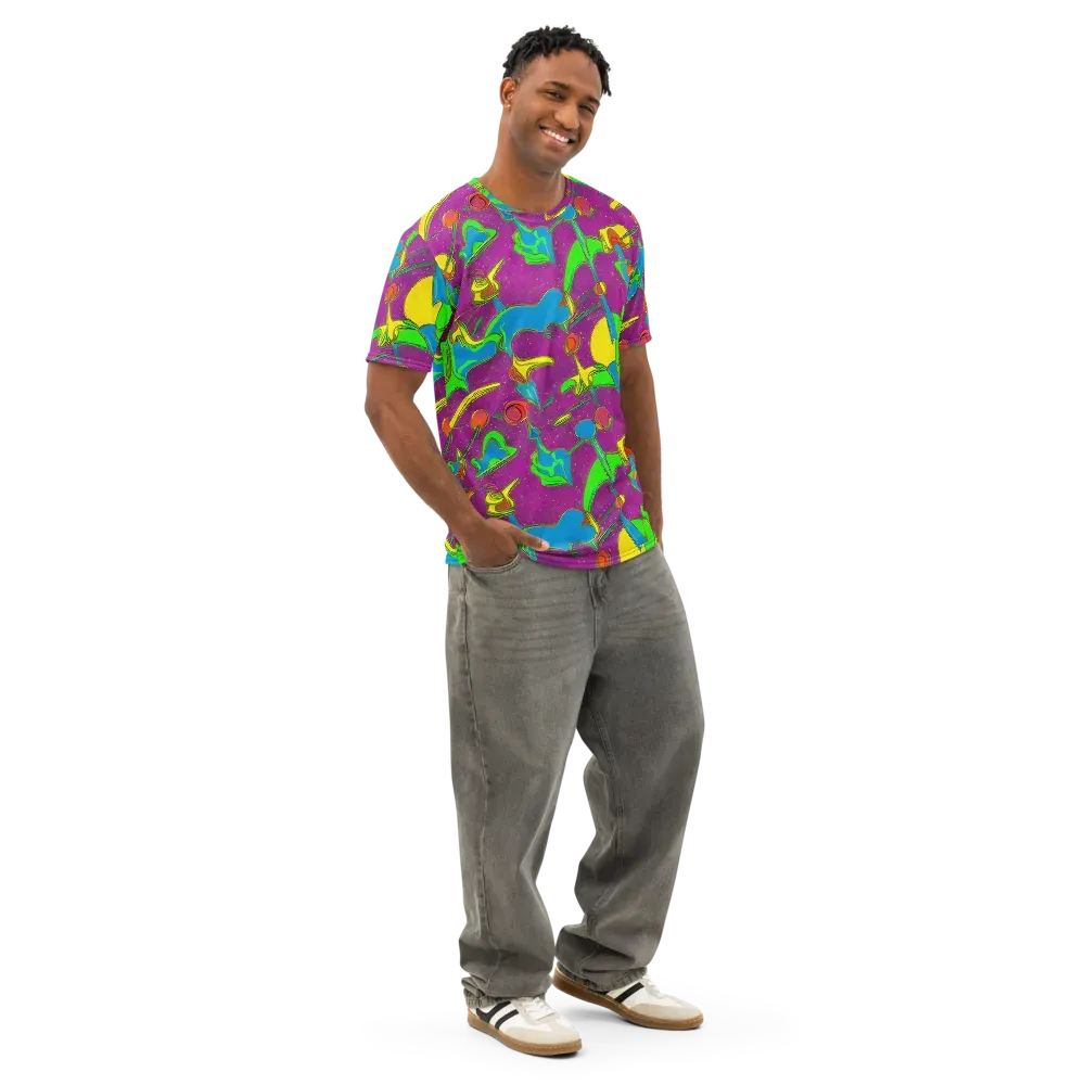 Hypercolor Haze on Men's Cotton Crew Neck T-Shirt — Right Front