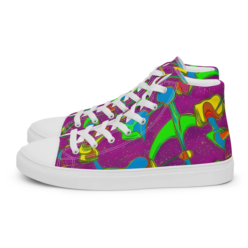 Hypercolor Haze on Men's High Top Canvas Shoes — Left