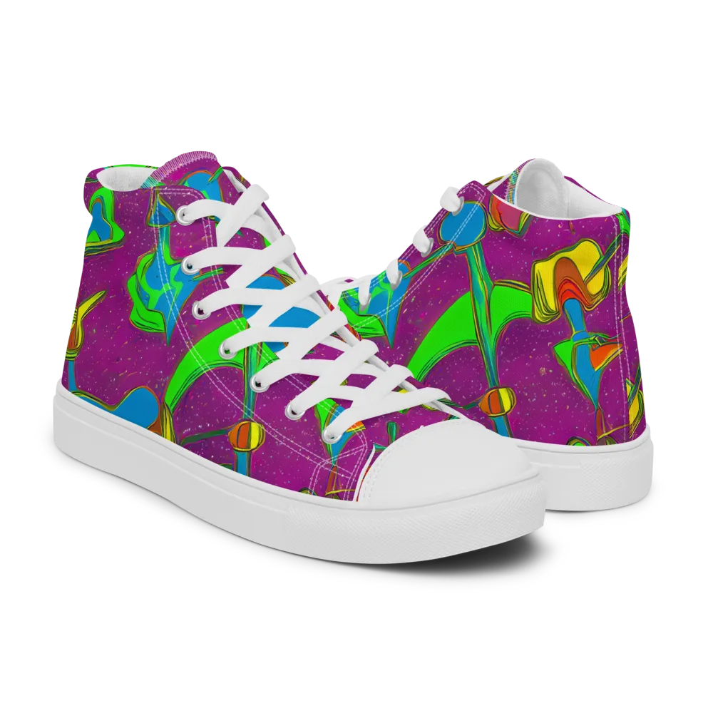 Hypercolor Haze on Men's High Top Canvas Shoes — Right