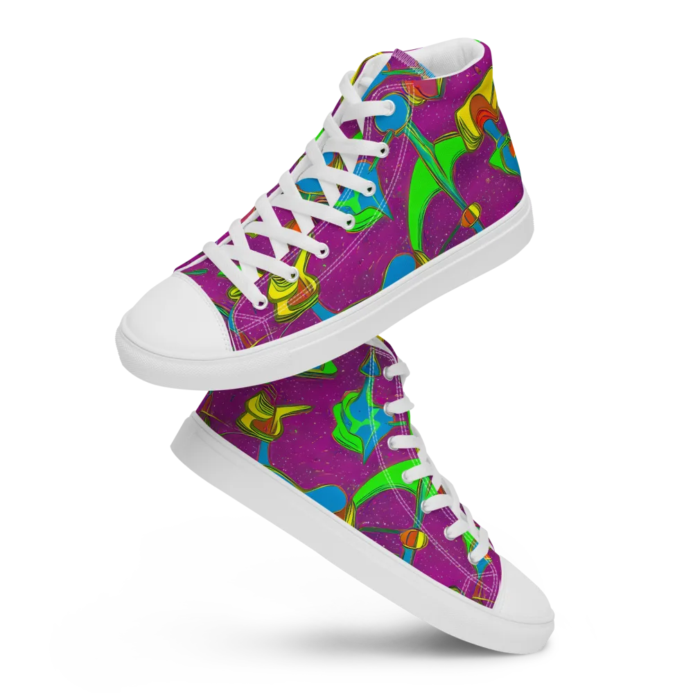 Hypercolor Haze on Men's High Top Canvas Shoes — Front