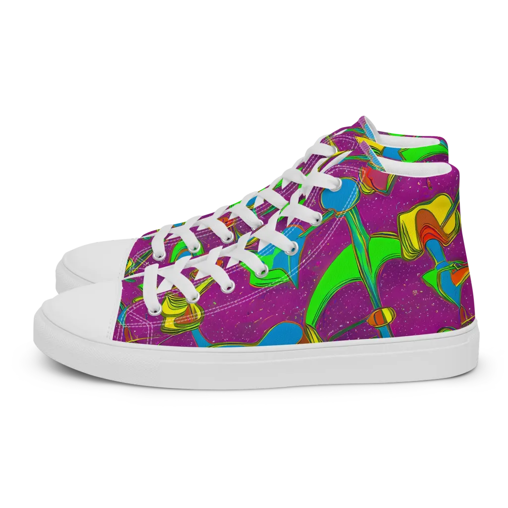Hypercolor Haze on Women's High Top Canvas Shoes — Left