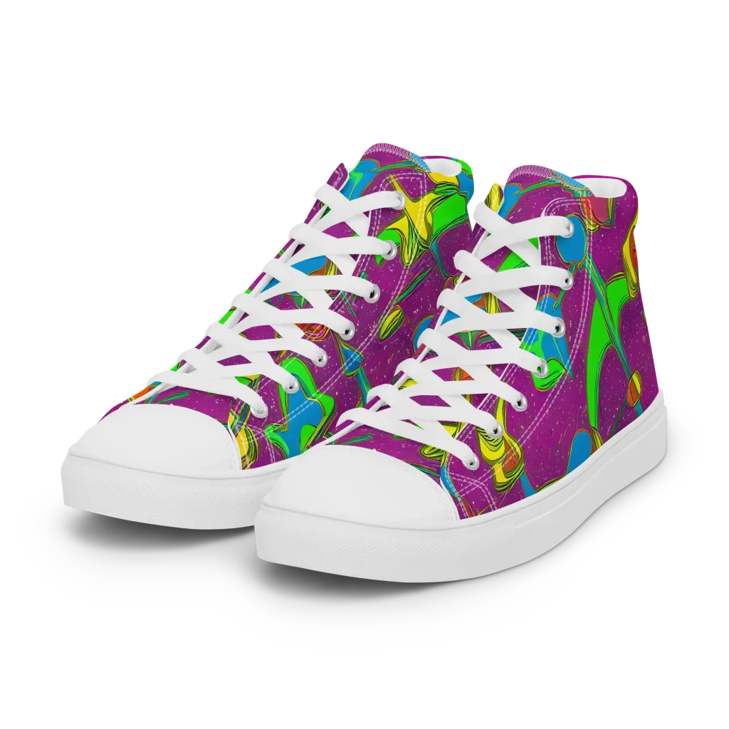 Hypercolor Haze on Women's High Top Canvas Shoes — Left Front