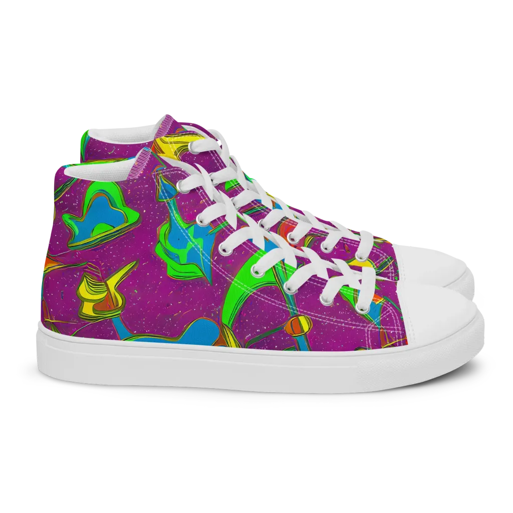 Hypercolor Haze on Women's High Top Canvas Shoes — Right