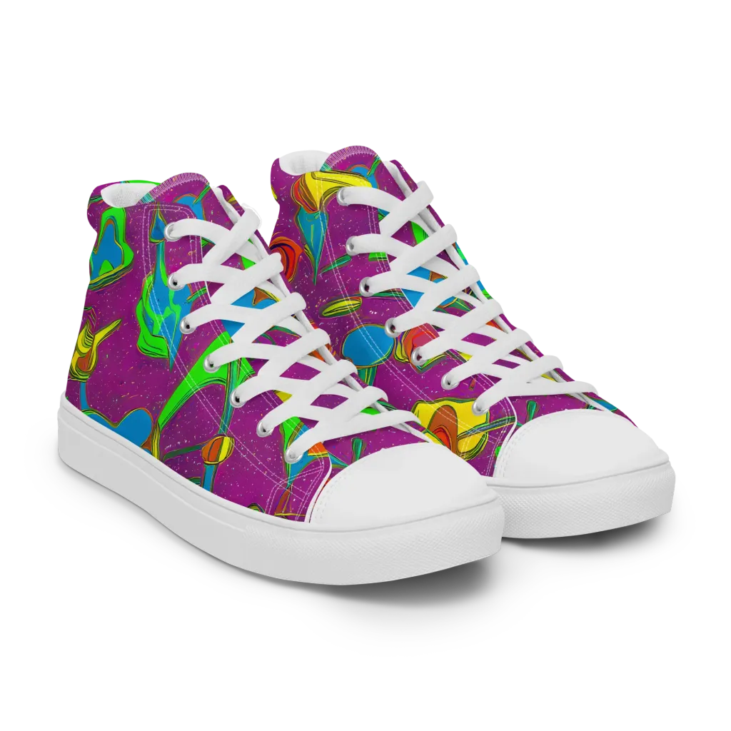 Hypercolor Haze on Women's High Top Canvas Shoes — Right Front