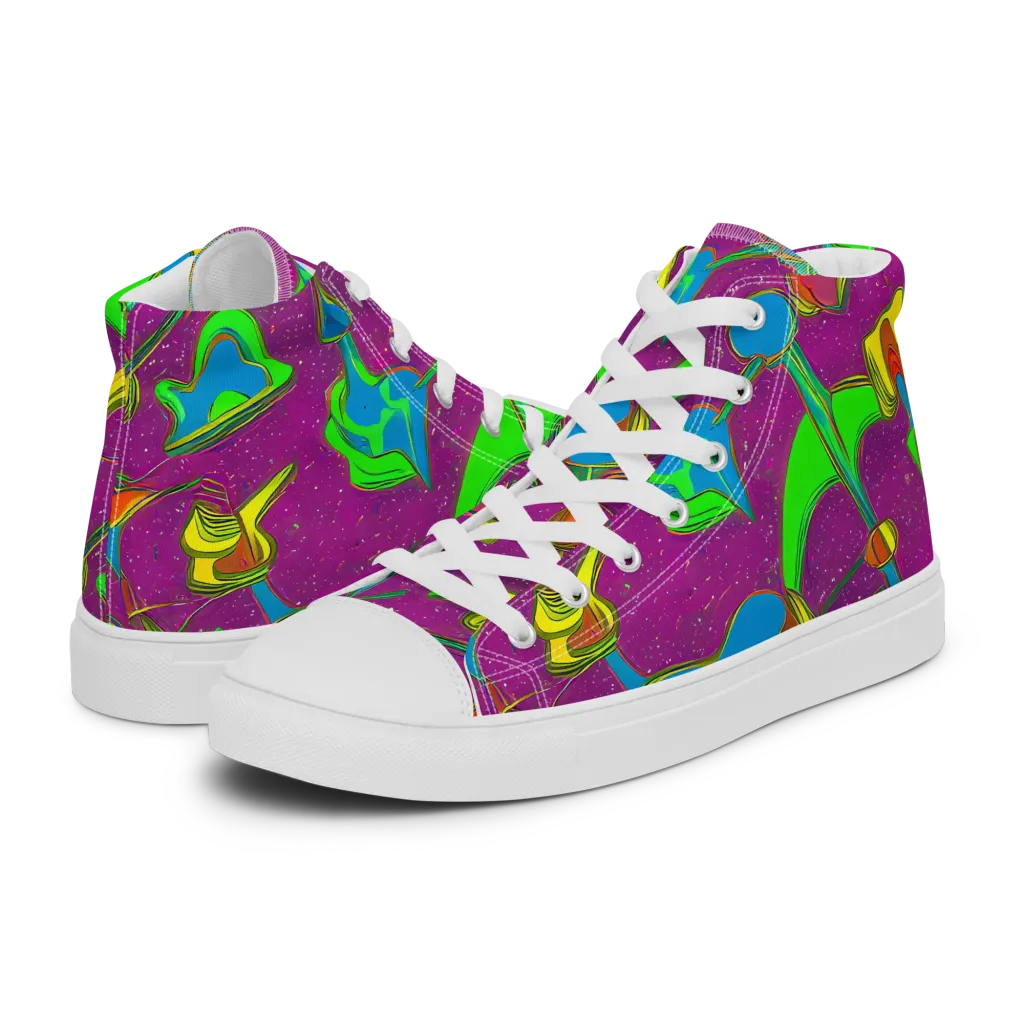 Hypercolor Haze on Women's High Top Canvas Shoes — Left
