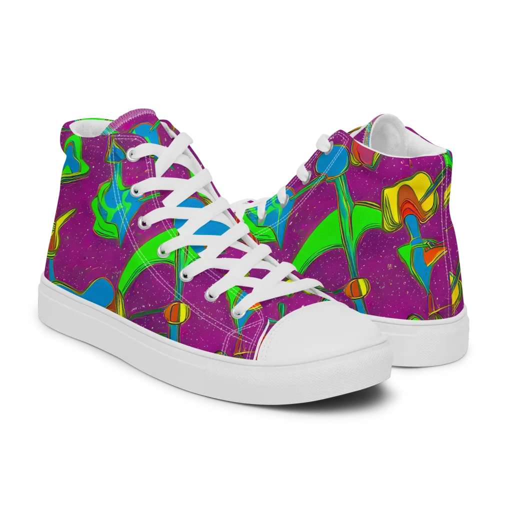 Hypercolor Haze on Women's High Top Canvas Shoes — Right