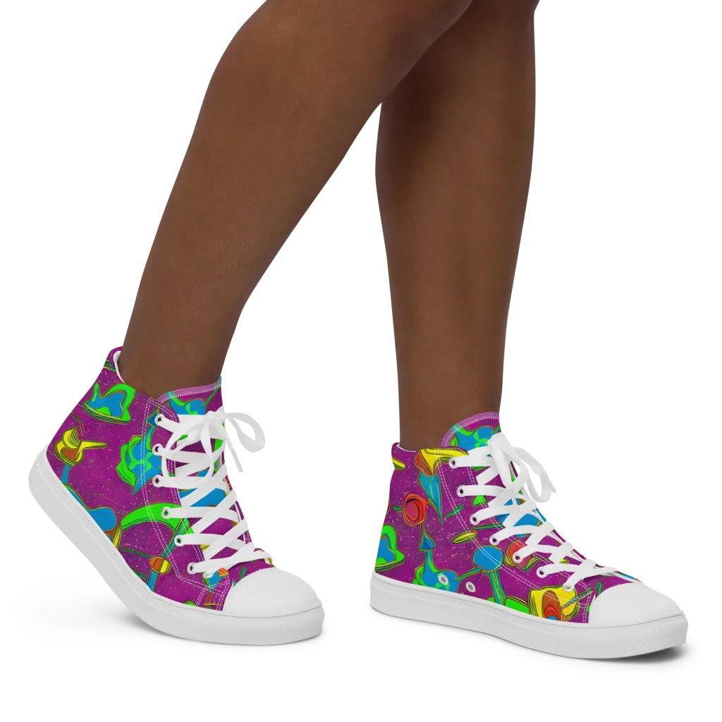 Hypercolor Haze on Women's High Top Canvas Shoes — Right
