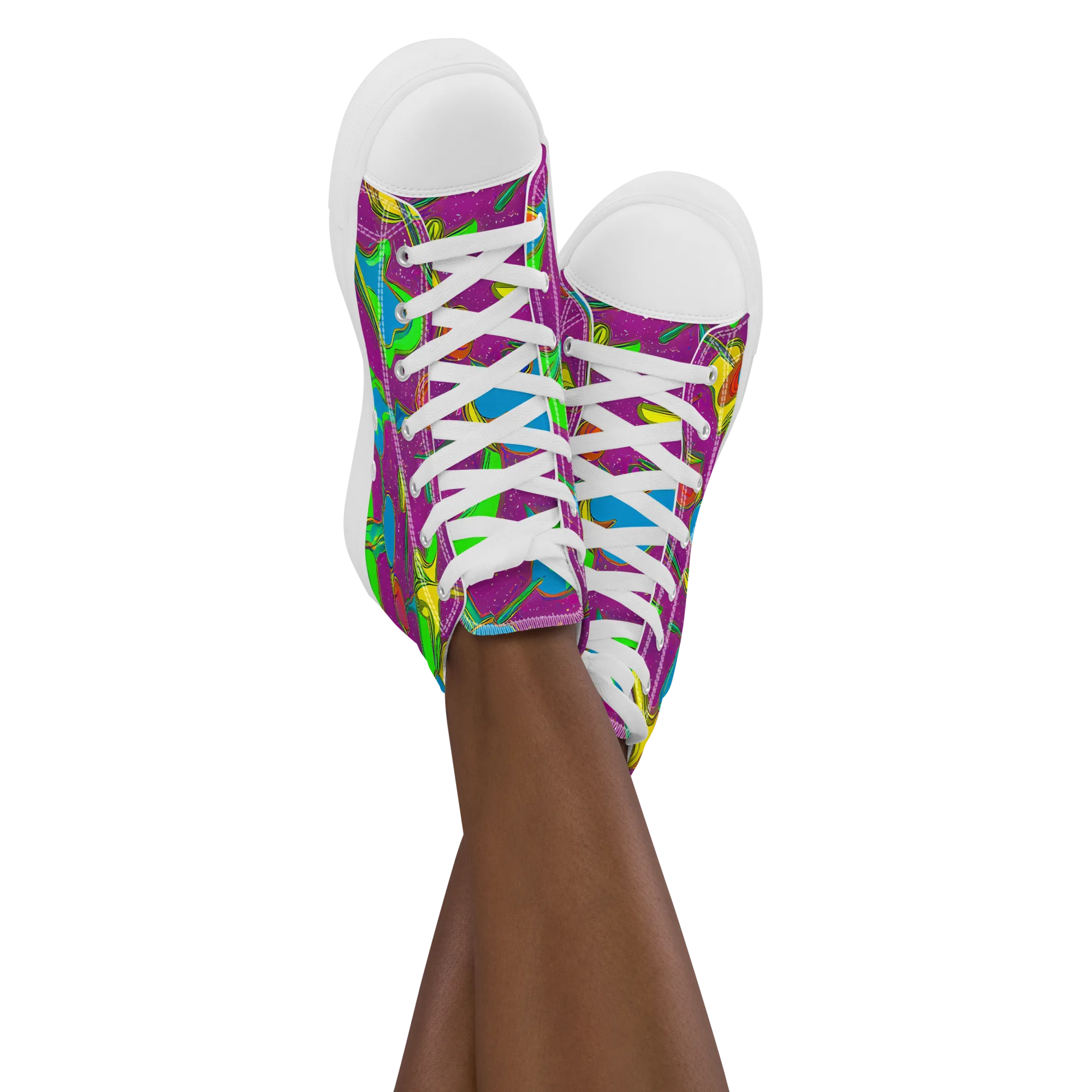 Hypercolor Haze on Women's High Top Canvas Shoes — Front