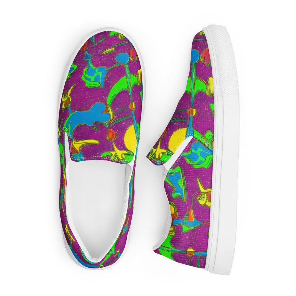 Hypercolor Haze on Men's Slip-On Canvas Shoes — Front