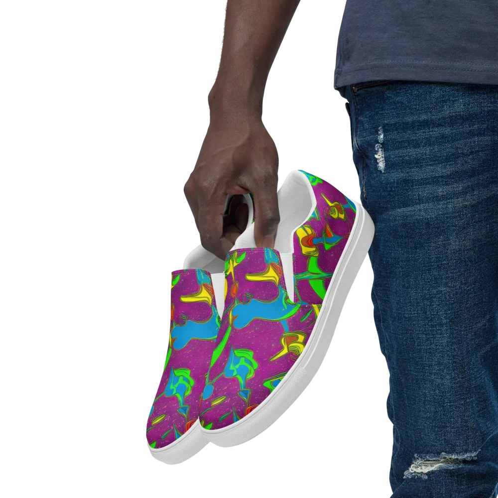 Hypercolor Haze on Men's Slip-On Canvas Shoes — Left Front