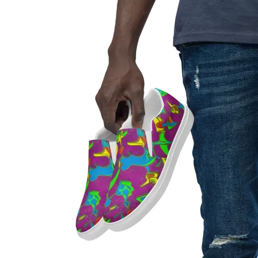 Hypercolor Haze on a Men's Slip-On Canvas Shoes
