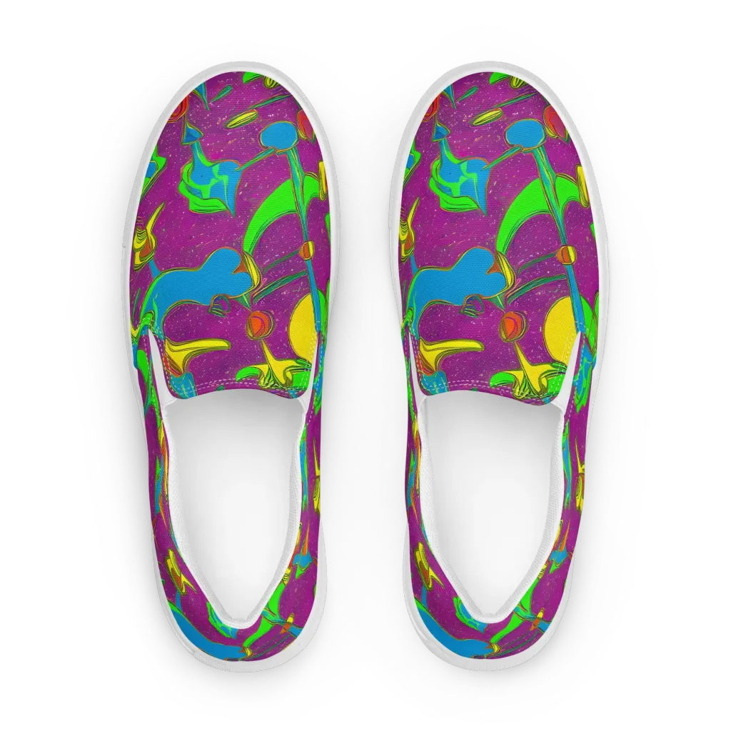 Hypercolor Haze on Women's Slip-On Canvas Shoes — Front