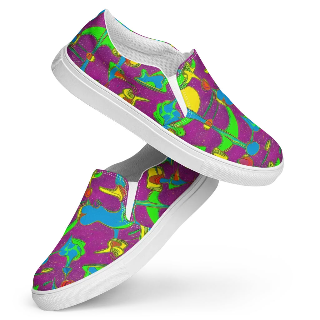 Hypercolor Haze on Women's Slip-On Canvas Shoes — Front