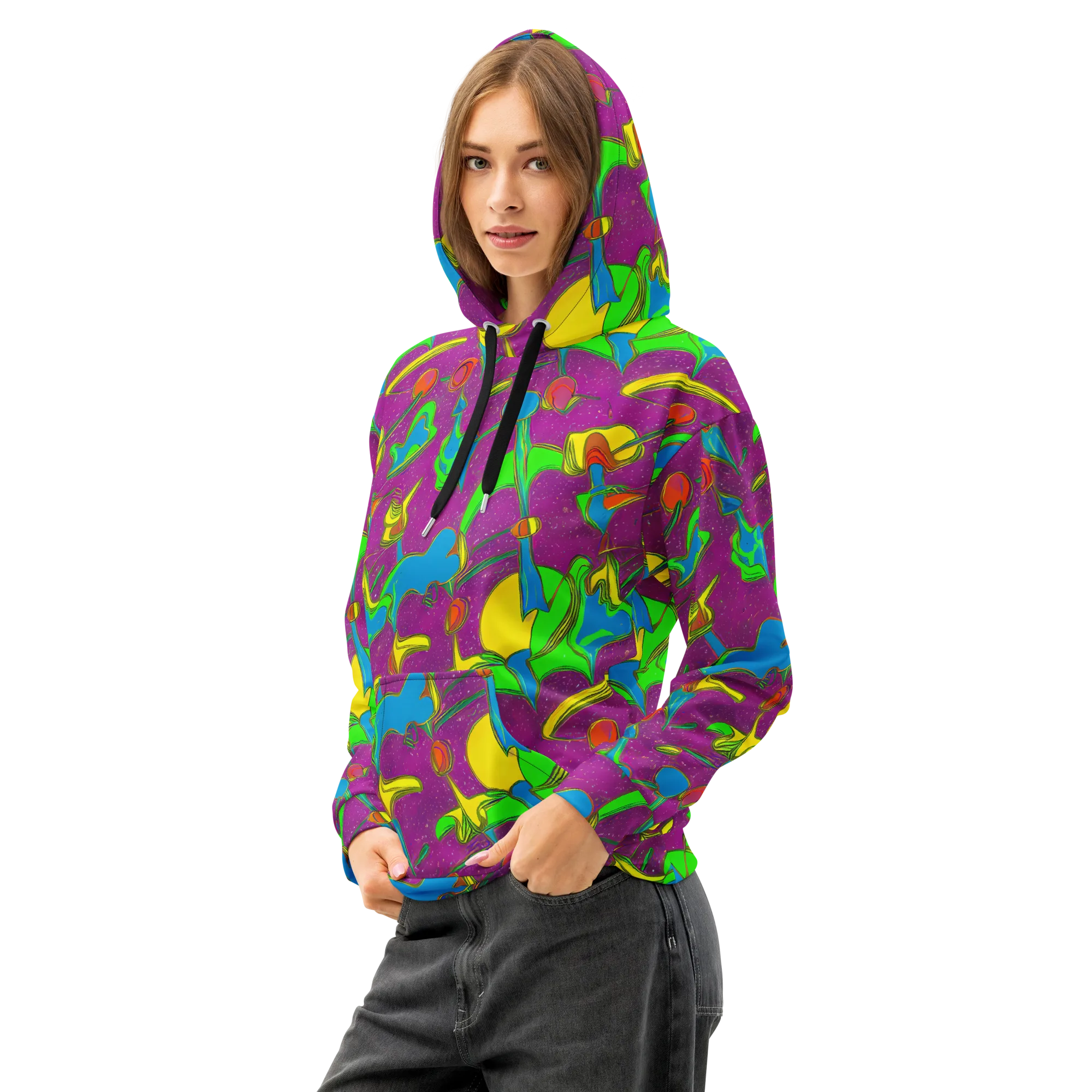 Hypercolor Haze on Cotton Hoodie — Left Front