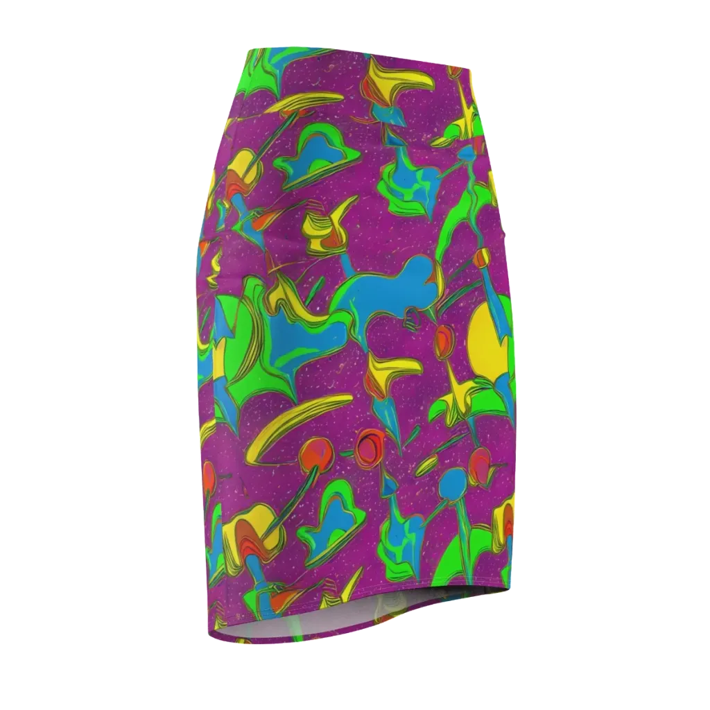 Hypercolor Haze on Pencil Skirt — Front Side