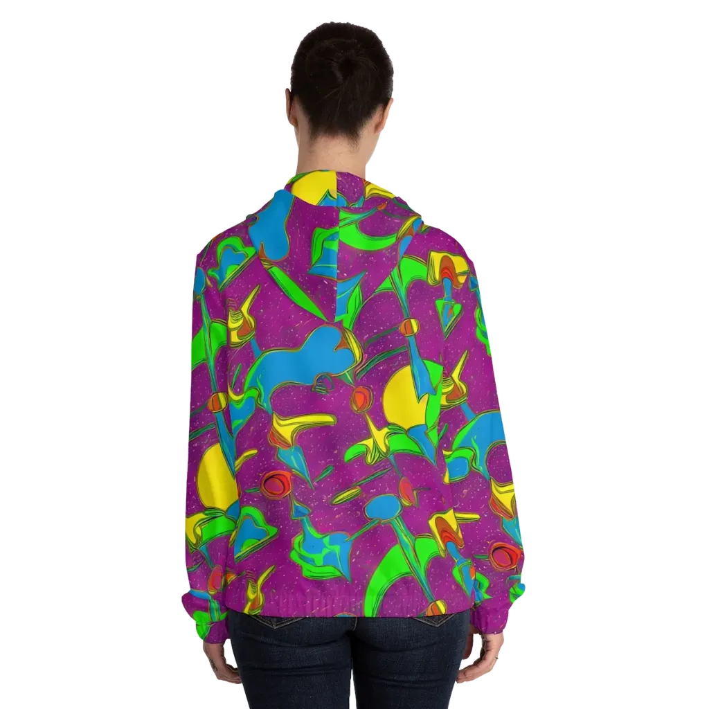 Hypercolor Haze on Women's Full-Zip Hoodie — Back On Person