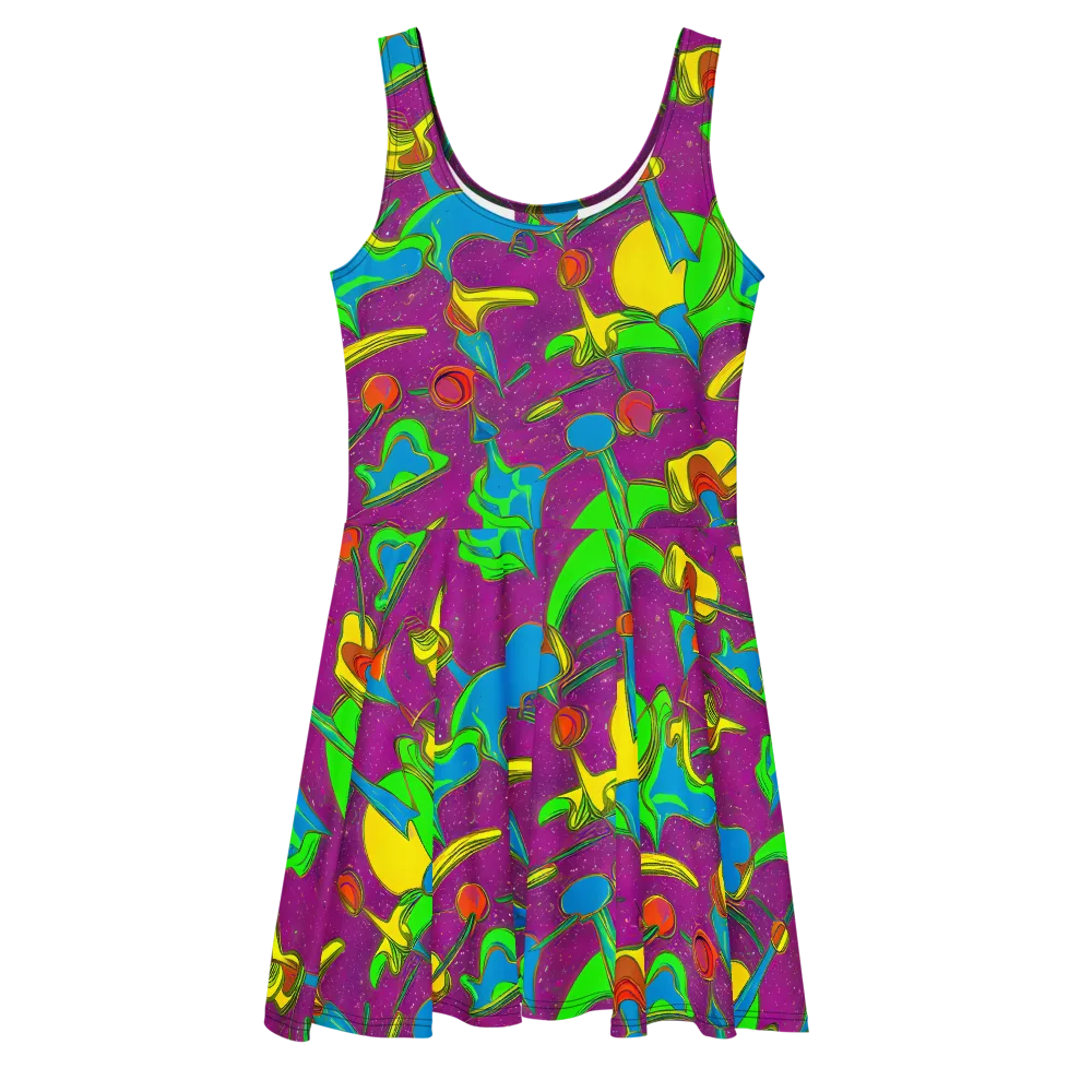 Hypercolor Haze on Skater Dress — Front