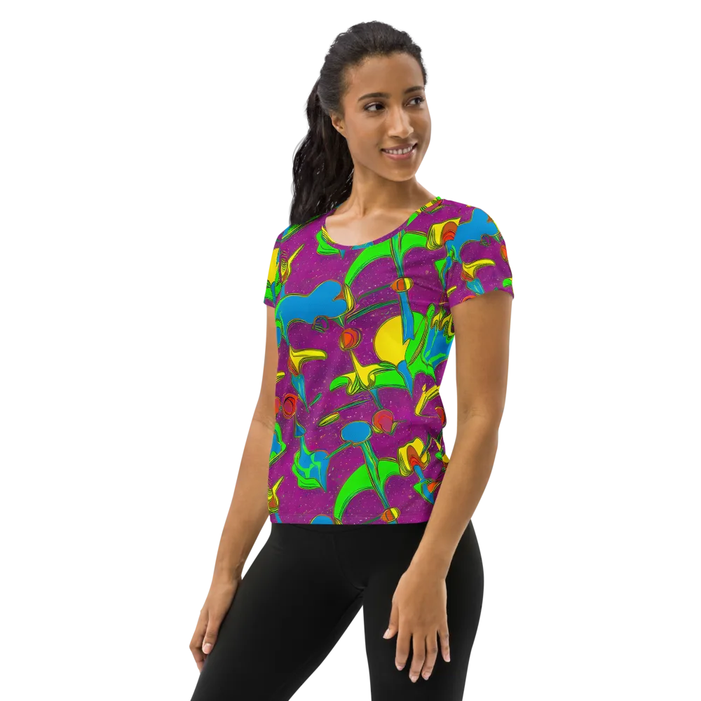 Hypercolor Haze on Women's Athletic T-Shirt — Left