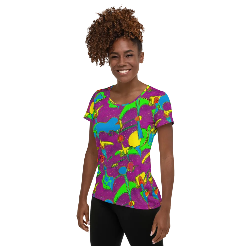 Hypercolor Haze on Women's Athletic T-Shirt — Left