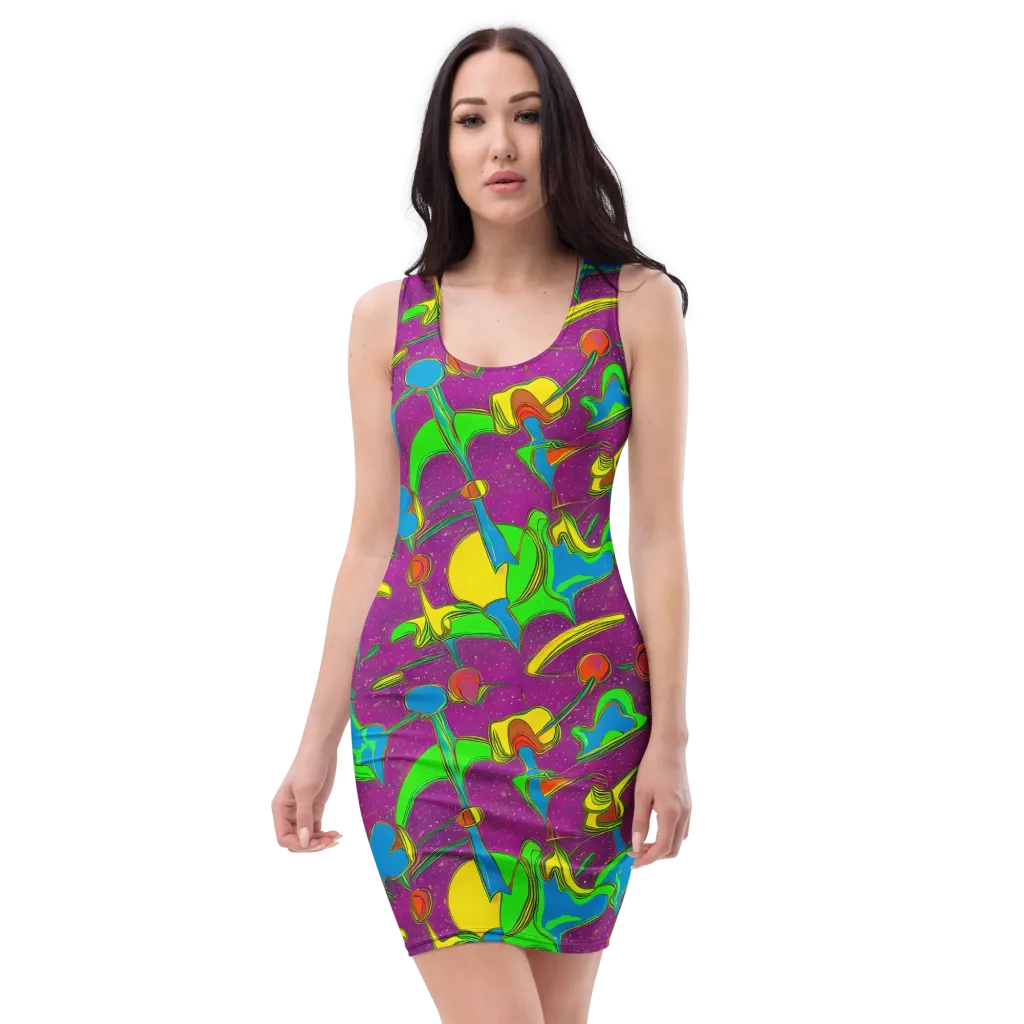 Hypercolor Haze on Bodycon Dress — Front
