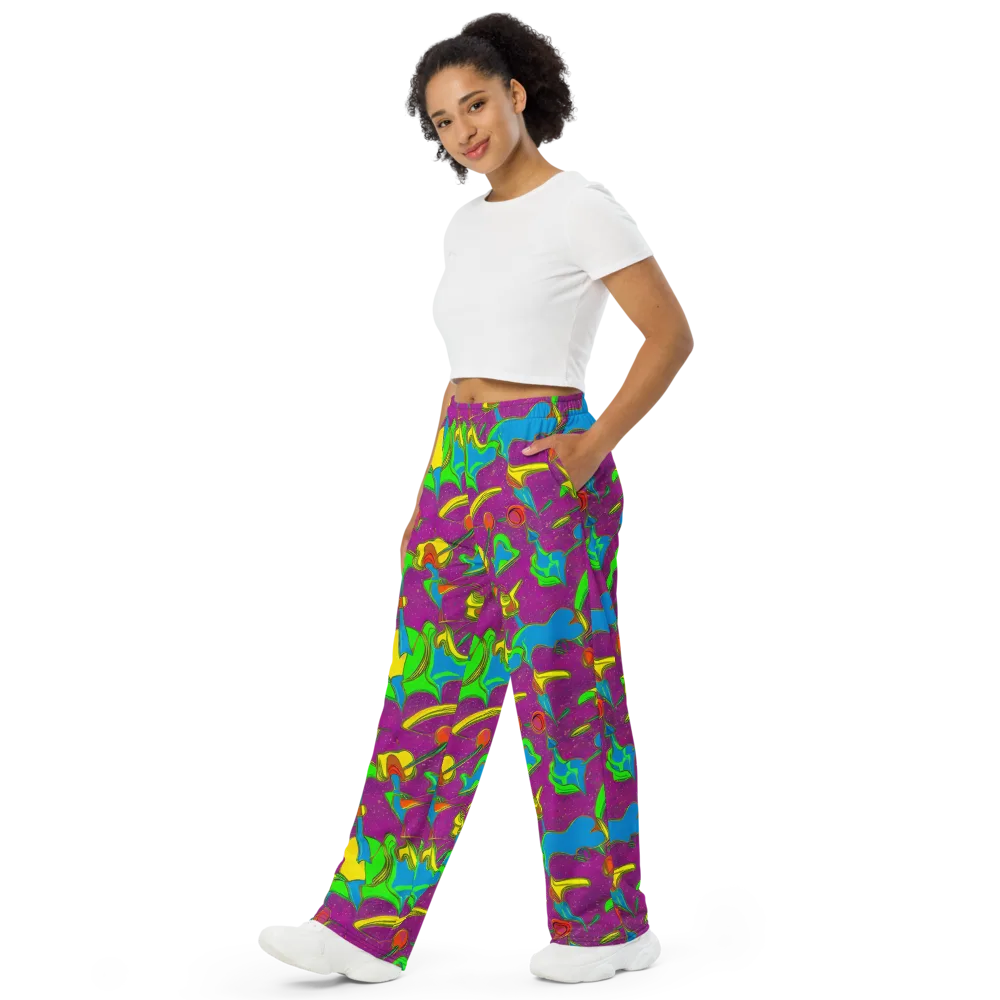 Hypercolor Haze on Wide-Leg Pants — Left Front