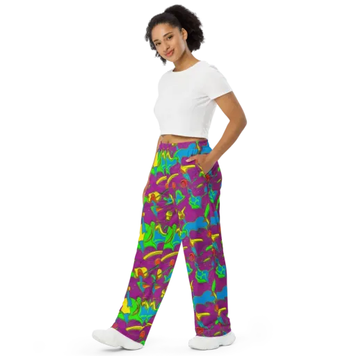 Hypercolor Haze on a Wide-Leg Pants