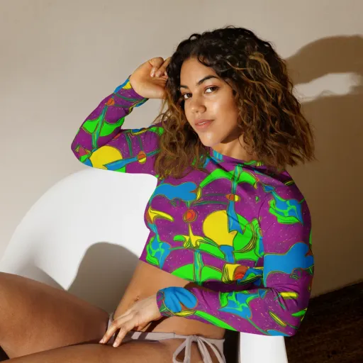 Hypercolor Haze on a Long Sleeve Crop Top