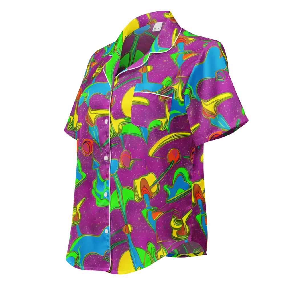 Hypercolor Haze on Women's Short Sleeve Pajama Top — Left Front