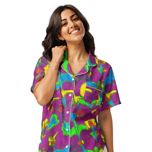 Hypercolor Haze on a Women's Short Sleeve Pajama Top
