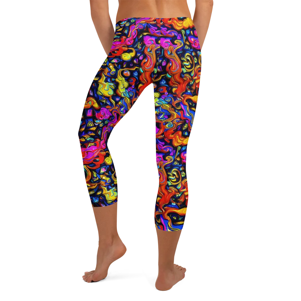Cosmic Colorquake on Capri Leggings — Back