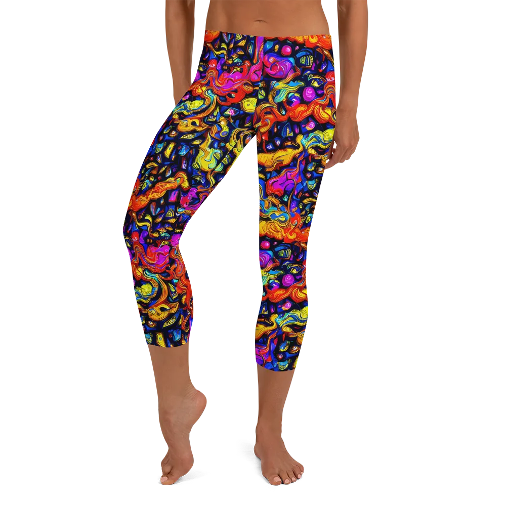 Cosmic Colorquake on Capri Leggings — Front