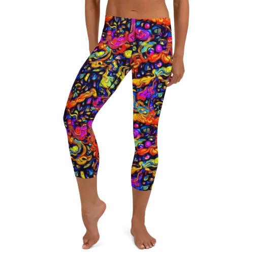 Cosmic Colorquake on a Capri Leggings