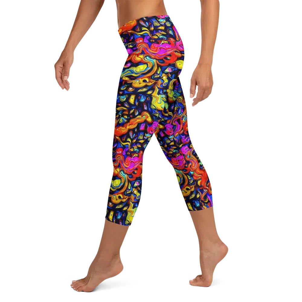 Cosmic Colorquake on Capri Leggings — Left